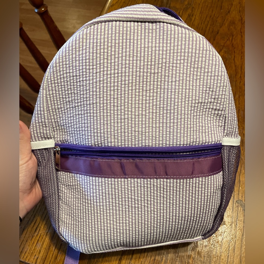 Toddler Purple Seersucker Backpack
